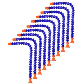 TOPPROS Pack of 10 Flat Nozzle 1/4PT Flexible Oil Coolant Pipe Hose Blue Orange ，for Lathe, Milling,Water Cooling