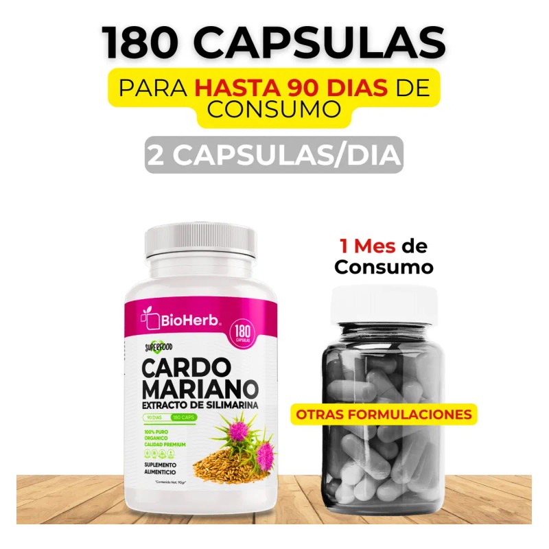 Bioherb Cardo Mariano 100 Puro Extracto Silimarina Estandarizado Alta Pureza