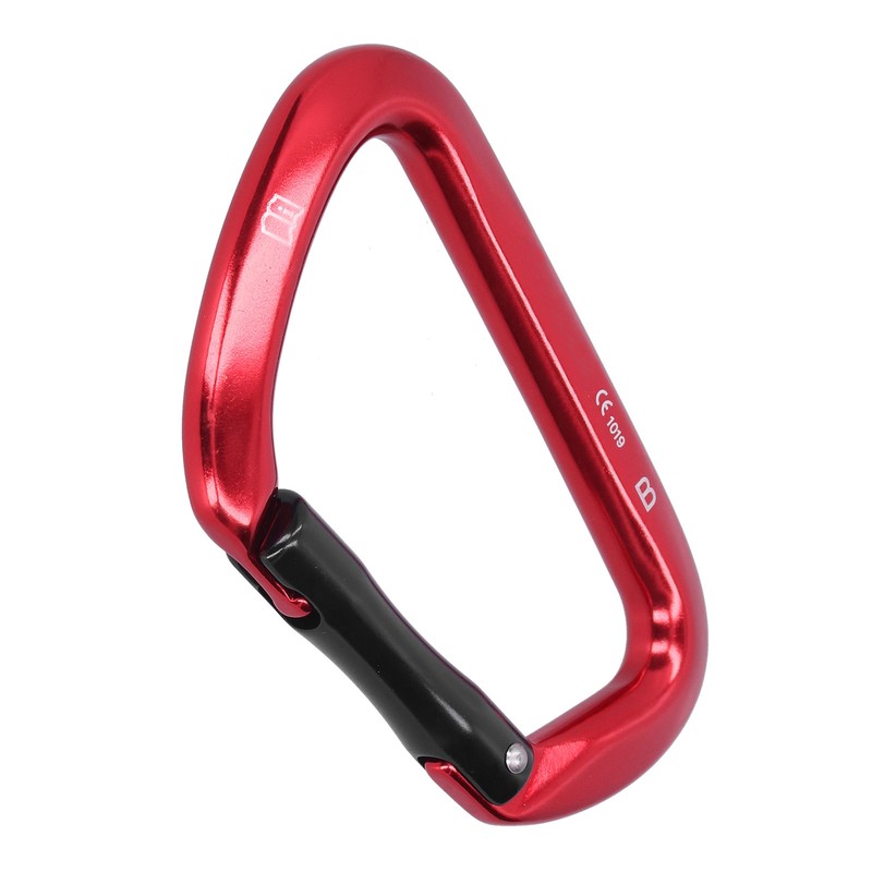 D shape Carabiner Climbing Buckle 25KN Lateral Tension Straight Opening