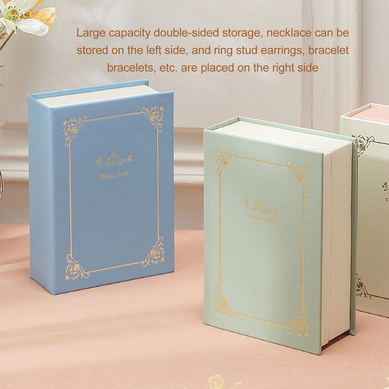 Jewelry Box Magnetic Closure Double Sided Large Capacity Decorative PU