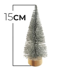 Netuno 1 x Glitter Christmas Tree 15 cm Christmas Tree Glitter Artificial Tree Miniature Christmas Tree Artificial Silver for Christmas Decoration DIY Room