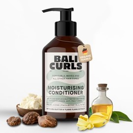 BALI CURLS Moisturising Conditioner – Feuchtigkeitsspülung mit Shea Butter, Kokosöl & Ylang-Ylang – Anti-Frizz Haarpflege für Locken – Vegan & Curly Methode geeignet – Ohne Silikone – 250ml
