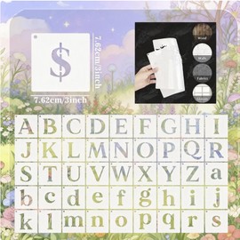 80 Pieces 3x3 Inch Alphabet and Number Stencil - Reusable Plastic Sheets