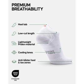 Low-Cut Pro Running Socks (White 3 Pairs, US Women 11-13 // US Men 9.5-12.5)
