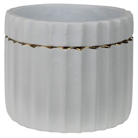 Skylar Cement Pots for Plant and Flowers| Modern Pot Decor for Home or Office l Indoor and Outdoor Planter for Any Event Decorations (5.5"x 5", White) (5870-6)