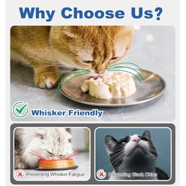 Supet Cat Plates for Wet Food, Non Slip Food Bowls Whisker Friendly, Stainless Steel Shallow Wide Dishes for Indoor Cats (13Oz, 8Pcs)