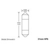 31mm HP6 LED Bulb LED Cool White Pair Diode Dynamics