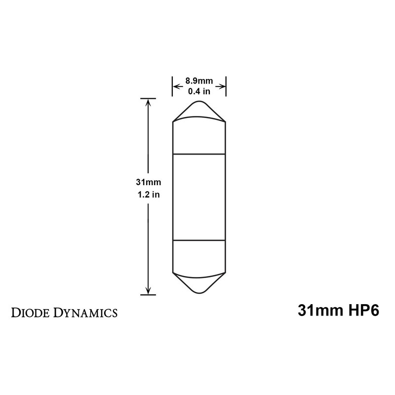 31mm HP6 LED Bulb LED Cool White Pair Diode Dynamics