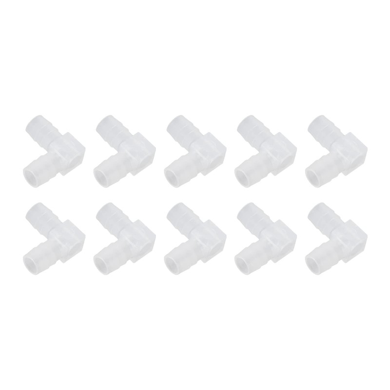 Pack of 10 Angle Hose Connectors, Plastic Elbow Hose Nipple