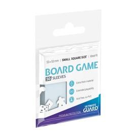 Ultimate Guard Unisex - Adult Premium Soft Sleeves for Board Playing Cards Square Small Card Sleeves Clear Case Size 53x53mm Clear