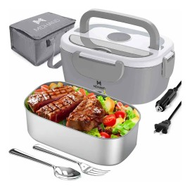 Fiambrera Eléctrica HYsmart 1.5L 40W Portátil 3 en 1 con Accesorios Gris