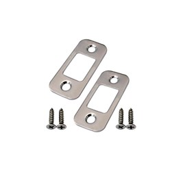 QCAA Solid Brass Deadbolt Strike Plate, Adjustable Jamb Plate, for Electronic Locks, Polish Brass, 2 Pack, Made in Taiwan