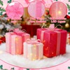 Set of 3 Pink Christmas Lighted Gift Boxes with Pink