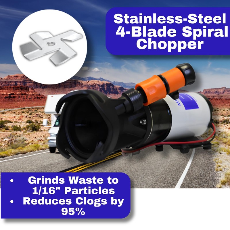 SewerFlo Quick Release RV Macerator Pump - 12V, 12GPM RV