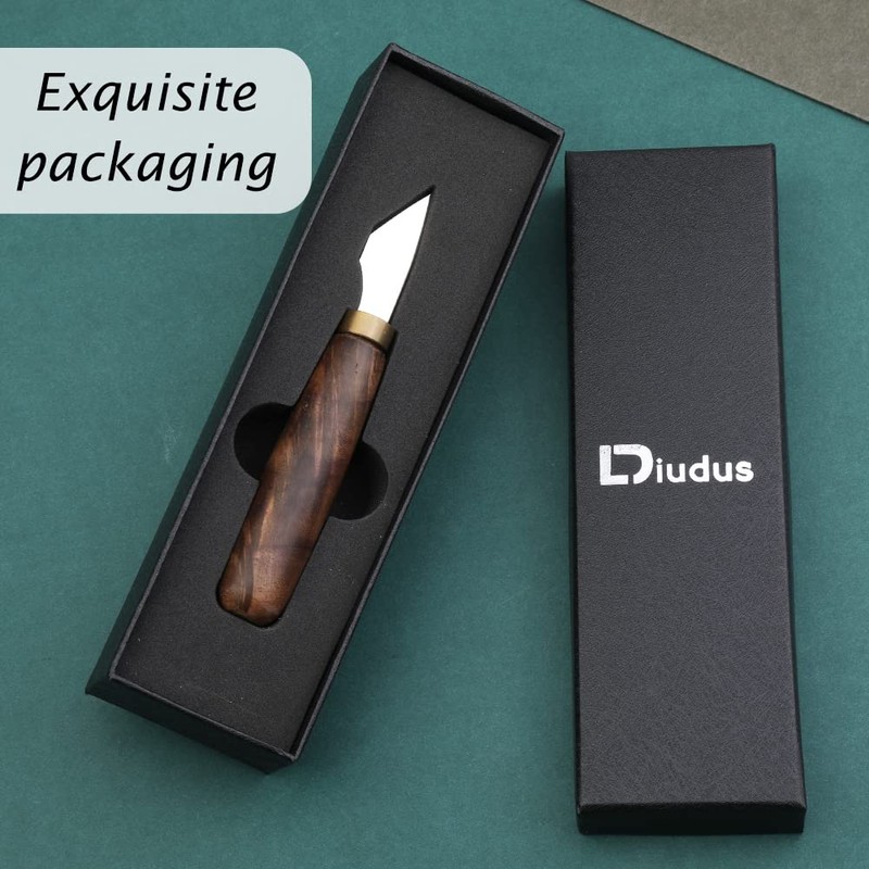 DIUDUS Leather Cutting Knife, Bevel Head Leather Skiving Knife with