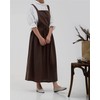 ACHSOO Cotton Solid Color Pinafore with Pockets Cross Back Straps