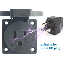 Europe to US/Canada/Mexico Plug Adapter, EU Schuko Type C/E/F Plug Fit to USA/Canada Socket, European/Germany/French Plug to USA Travel Plug Converter (IP44 US Socket)