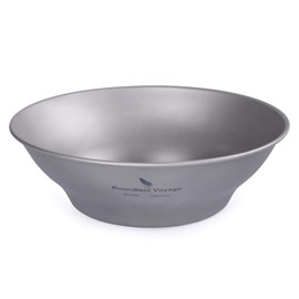 iBasingo 800 ml Titanium Bowls Plate Ultralight Single Wall Bowl Plate Outdoor Camping Tableware Kitchen Utensils with Carry Bag Ti1107T