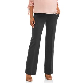 Times Two Maternity Women's Flare Leg, Bootcut, Relaxed Fit, Stretch Fit, Comfortable Work Casual Career Dress Pants (2X, Charcoal)