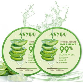 300X2 Ml Gel De Aloe Vera Natural -Aloe Vera Hidratante Orgánico, Calmante E Hidratante, Quemaduras Solares Y Reparación De Cicatrices, Cuidado After Sun Para Face Body Hair