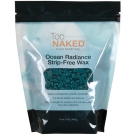 Too Naked Hair Removal Ocean Radiance Strip-Free Wax, Medium Transparency with Smooth Consistency, Hypoallergenic for Sensitive Areas, Fragrance-Free, Unisex, 1 Lb.