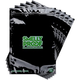 5x Black Smelly Proof Resealable Bags Choose from 6 Sizes (XL 32CM X 43CM)