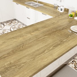 WESTICK Light Brown Wood Grain Contact Paper Self Adhesive Wood Peel and Stick Countertops Wallpaper Waterproof Wooden Contact Paper for Kitchen Cabinets Table Vintage Wooden Vinyl Wrap 12 X 80 in