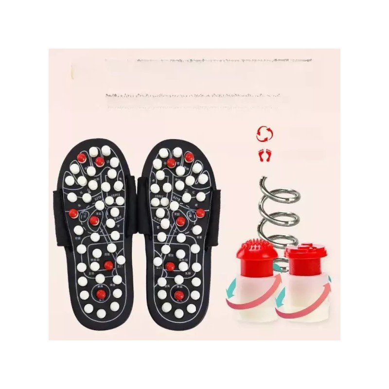 longny 지압슬리퍼 지압 사무실 슬리퍼 다이어트 [화이트 그레인] Longny Acupressure