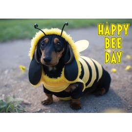 Glory To Dog Happy Bee Day You're One in a Buzz-illion Happy Birthday Card with Greeting Card Mailing Envelope