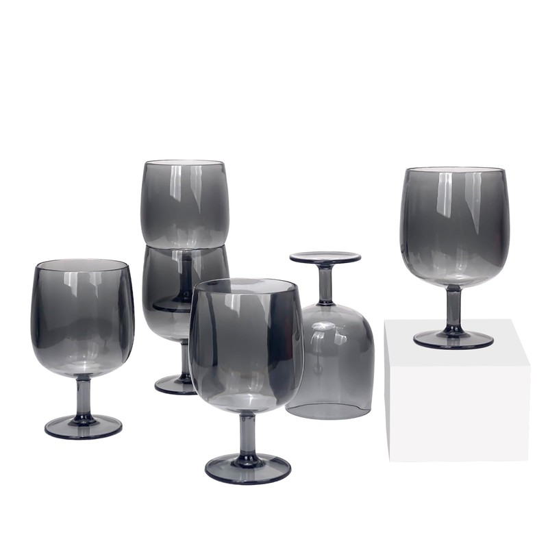 Yalin - Juego de 6 vasos apilables de plástico acrílico