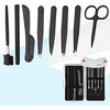 9 Pcs Professional Tweezer Set Eyebrow Removal Portable Clip Stainless
