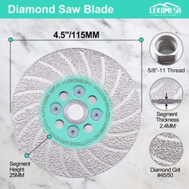 LEKOMESH Grinding Cutting Diamond Blade - 2pcs Diamond Grinding Wheel 4-1/2"/115mm, Granite Grinding Wheel for Shaping Porcelain Stoneware,Tile,Ceramic,Granite,5/8"-11 Thread