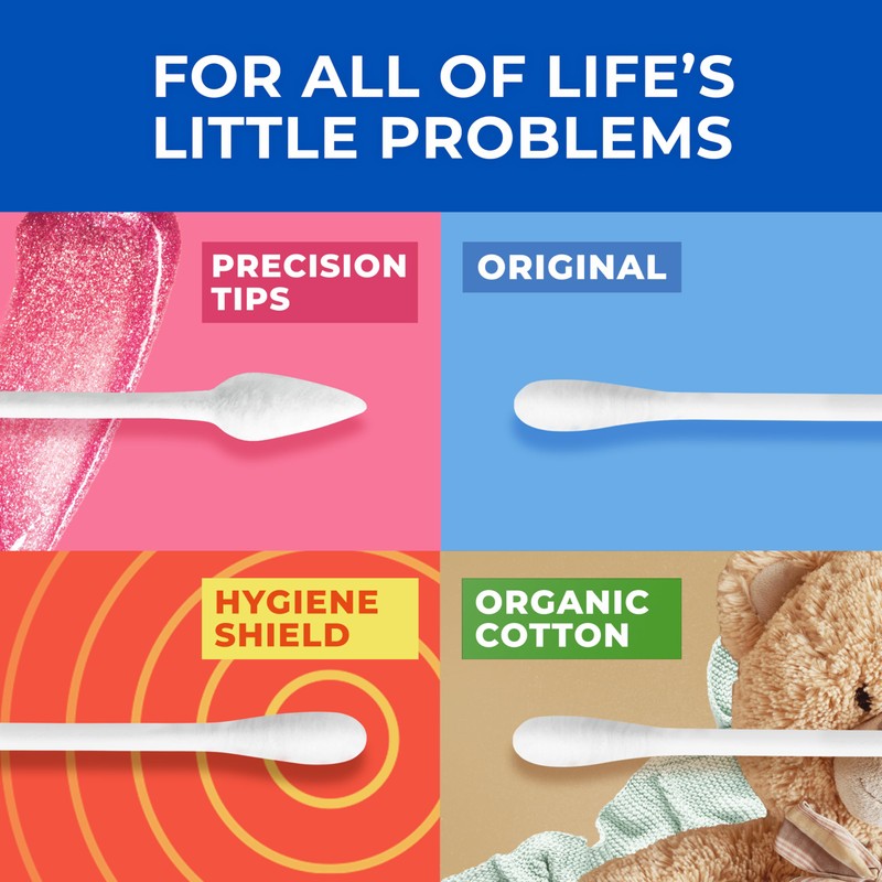 Q-tips Cotton Swabs for Hygiene and Beauty Care Original Cotton