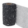 CABODYALS 16.4 Yards 5.9 Inch Black Glitter Mesh Ribbon Sparkly