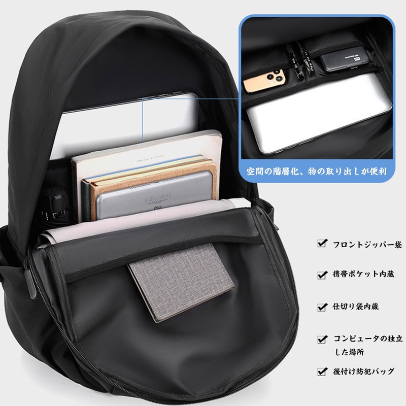 [Joyesplay] リュック メンズ レディース バックパック 大容量 15.6インチ収納 防水 軽量 防水