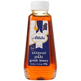 Attiki Pure Greek Honey with Thyme, Wild Flowers and Herbs, Perfect for Baking, Cooking, Lemonade and Tea, 16.58 oz (470 grams), Bottle