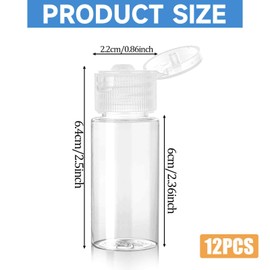 Travel Size Make up Sample Containers, 12 Pieces Leak Proof Liquid Travel Containers 1/2 Oz Containers with Lids Empty Toiletry Bottles Plastic Mini Travel Bottles for Travel Liquid Toiletries
