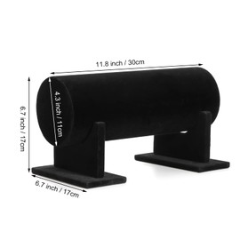 Foraineam 2 Pack Black Velvet Headband Holder Organizer, Detachable Hairband Hair Hoop Display Stand for Girls and Women, Jewelry Bar Rack Organizer for Jewelry, Bracelets, Hair Accessories