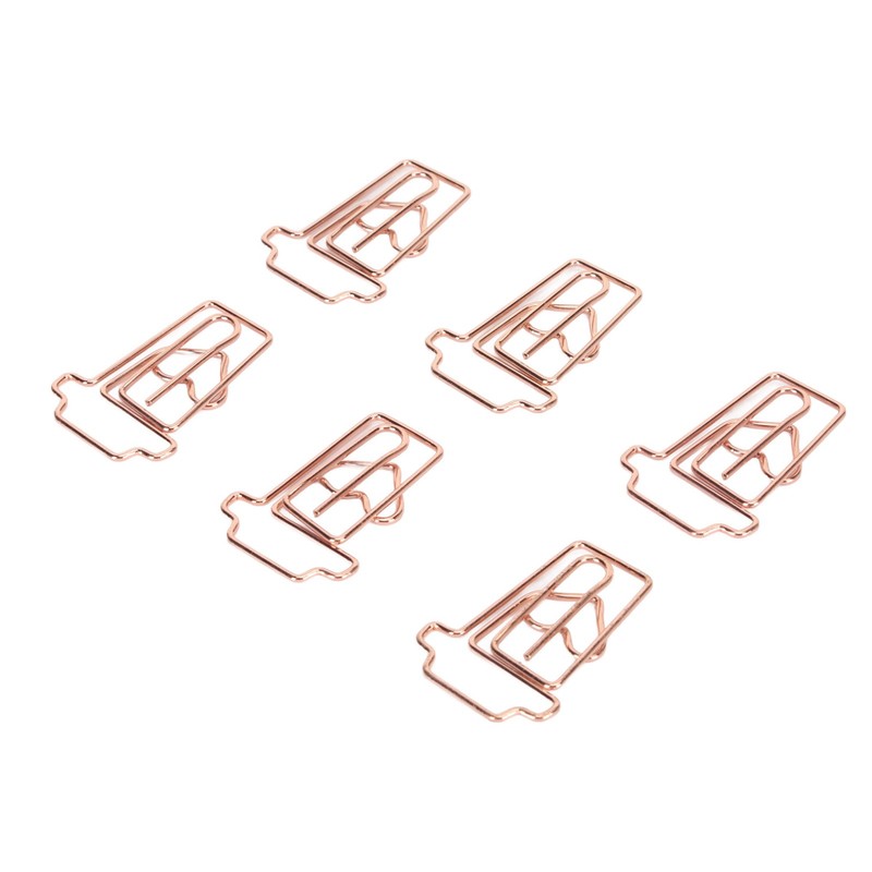 100pcs Paper Clips Innovative Cute Rose Coffee Cup Shape Reusable