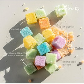 Bonblissity Sugar Cubes Candy Scrub, 30 pcs - Sugar Body Scrub Gift Set with Assorted Scents, Gentle Hand, Feet, and Body Exfoliator Turns into Lotions, Spa Small Gifts for Women and Men, Travel Size