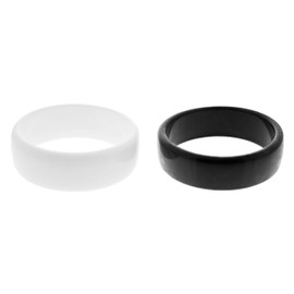 Zac's Alter Ego Set of Fancy Dress/ 80s Style 2.5cm Black & White Bangles