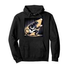 Kids Black Panther Playing Guitar Rock Star Rock and Roll Pullover Hoodie