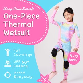 Cheekaaboo Toddler Kids Girls UPF50 2.5mm Neoprene Wetsuit for Swimming Surfing Snorkelling