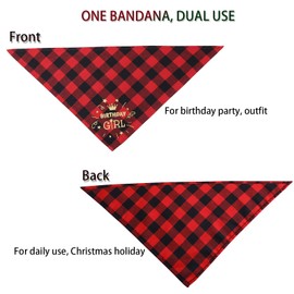 Dog Birthday Bandana Cute Triangle Scarf Puppy Dog Pet Birthday Supply for Large Medium Small Dogs (birthday girl)