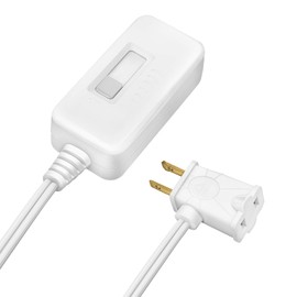 DiCUNO Table-Top Plug in Lamp Dimmer Switch for Table/Floor Lamps, UL Listed, Slide Control, Works with 100 Watt Dimmable LED/CFL and 300 Watt Incandescent/Halogen,3.3ft Cord, White, 1-Pack