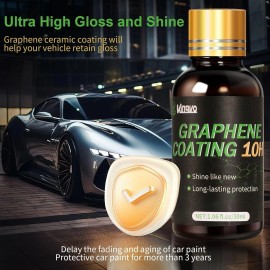 Kingvo 10H Ceramic Coating for Cars, Advanced Graphene 1.01 Fl Oz (Pack of 1)