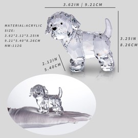 DANRECIN 3.25 Inch Clear Lab Puppy Dog Figurines Collectibles Labrador Retriever Statue Acrylic Dog Pet Sculpture Home Decor Not Crystal (A)