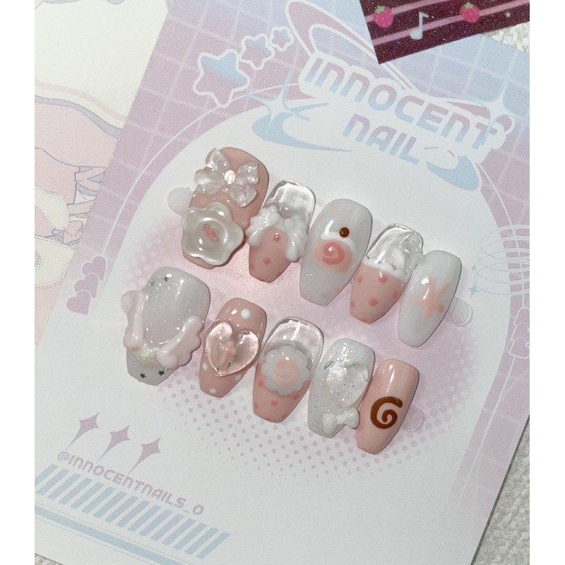 Cozy Garden Handmade Nail Tips - Square / 코지 가든