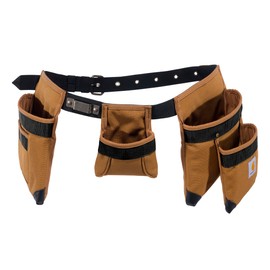Carhartt Padded Tool Belt, Rugged Tool Belt with Tool & Fastener Storage Pockets, 7 Pocket, Carhartt Brown