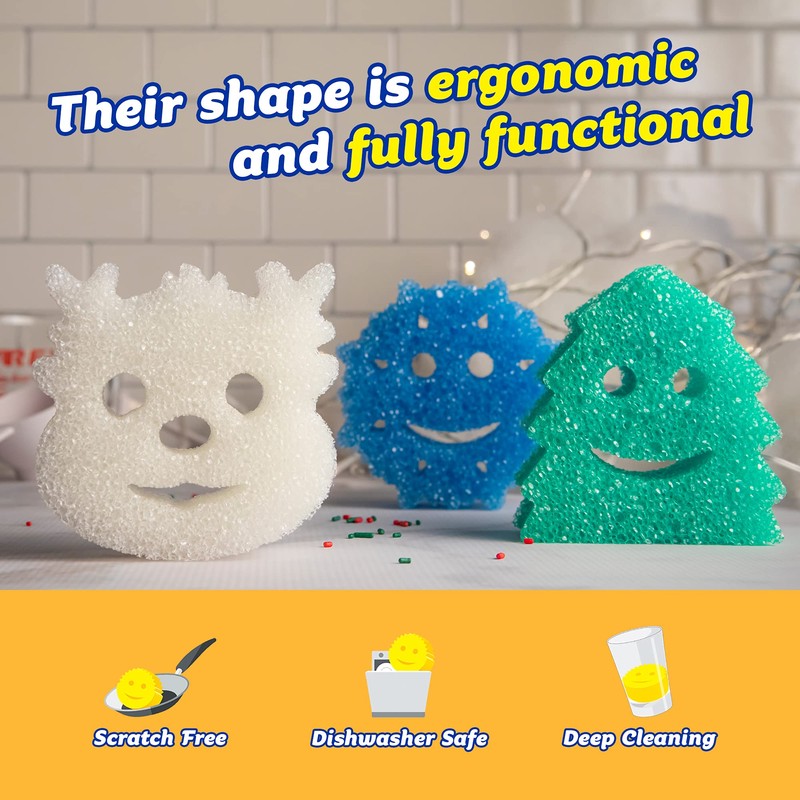 Scrub Daddy Sponge Set - Winter Shapes - Non Scratch